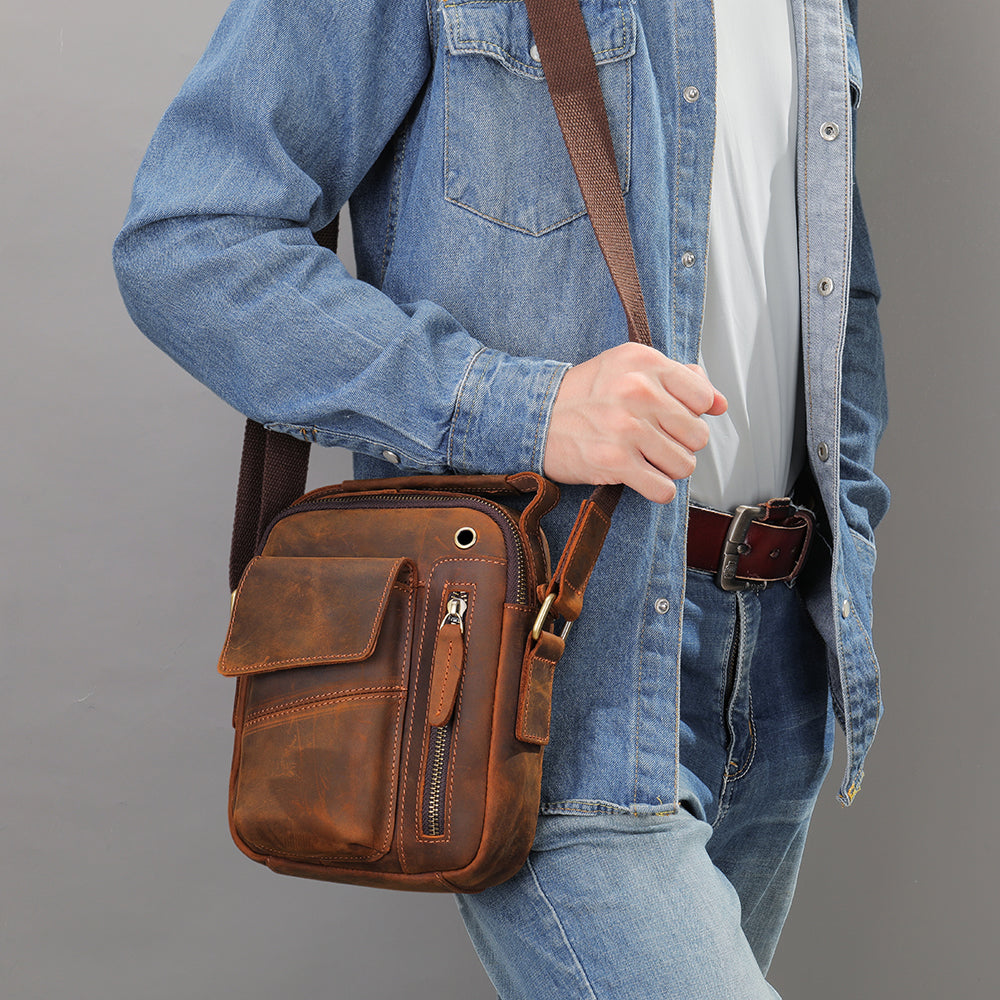 SACLASSY Genuine Leather Crossbody Messenger Bag 6059