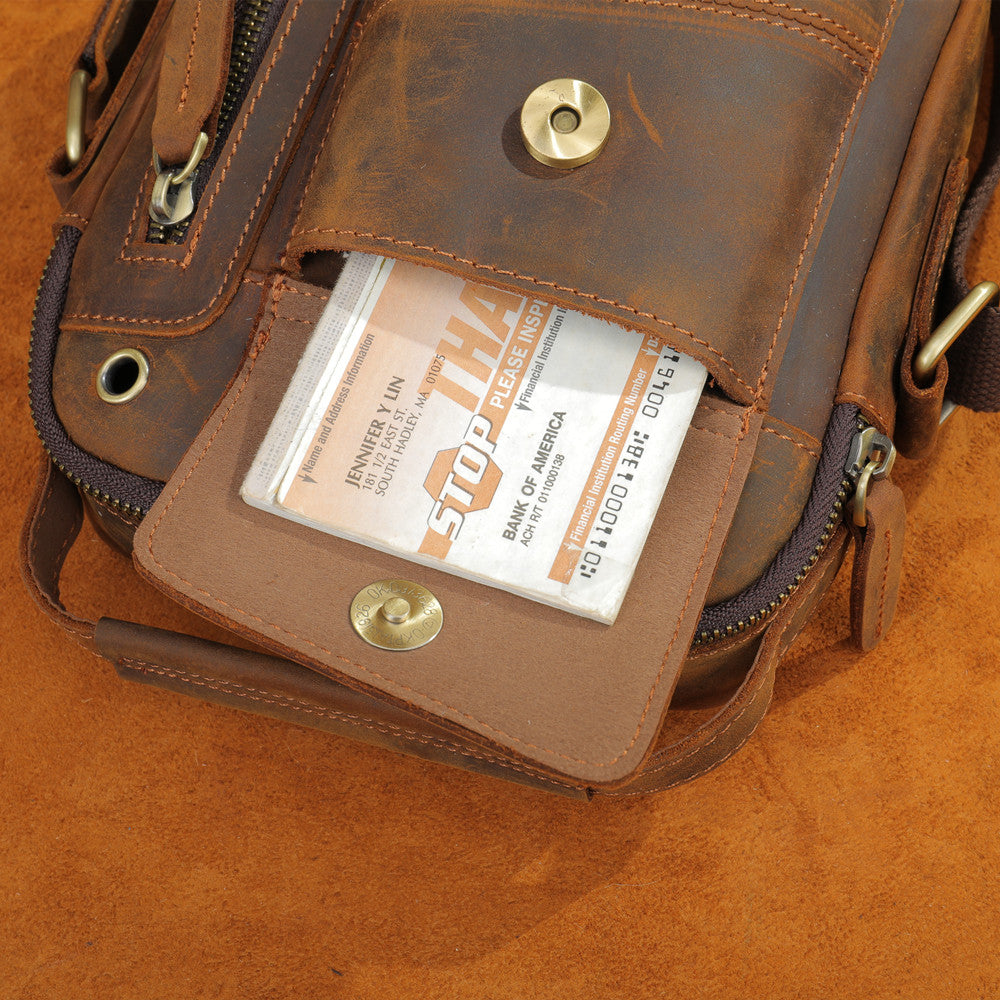 SACLASSY Genuine Leather Crossbody Messenger Bag 6059
