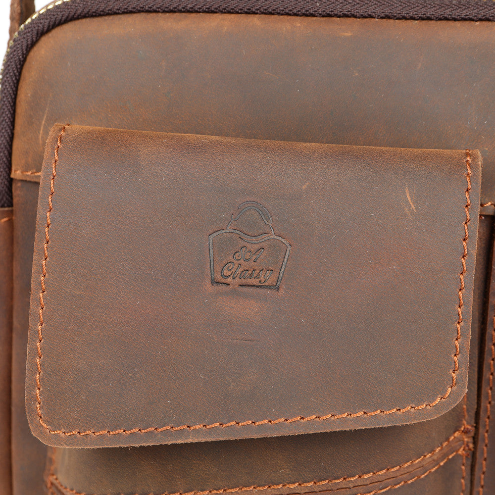 SACLASSY Genuine Leather Crossbody Messenger Bag 6059