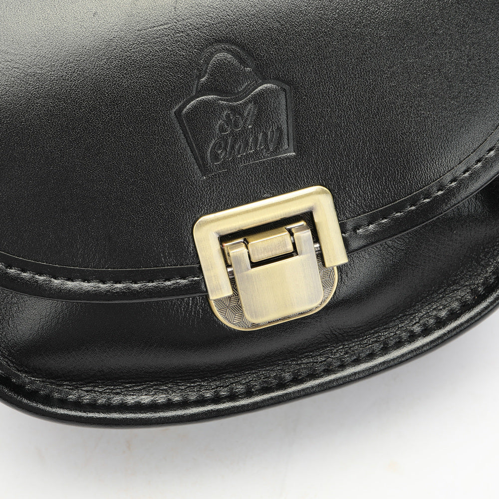 SACLASSY Women's Genuine Leather Bowler Crossbody Shopper Bag JS004