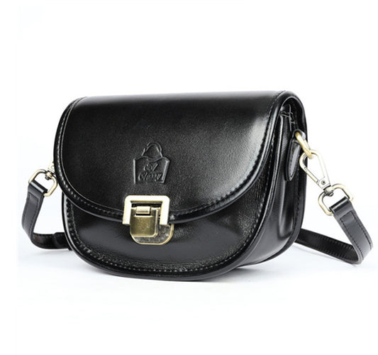 SACLASSY Women's Genuine Leather Bowler Crossbody Shopper Bag JS004